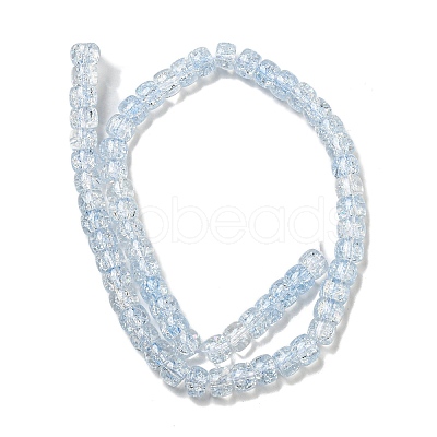 Transparent Spray Painting Crackle Glass Beads Strands GLAA-NH0001-05F-1