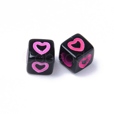 Opaque Black Acrylic European Beads MACR-S273-51D-02-1