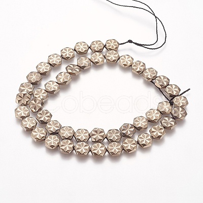 Electroplated Non-magnetic Synthetic Hematite Beads Strands G-K259-06H-1