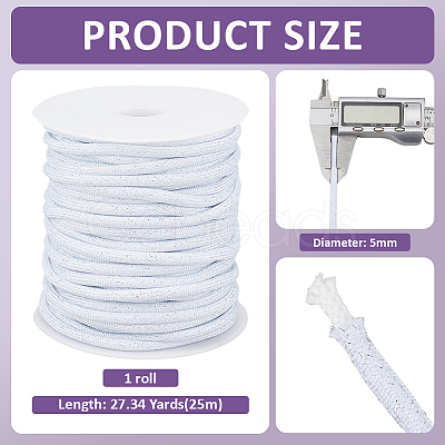 25M Sparkle Polyester Round Cord OCOR-BC0009-51A-1
