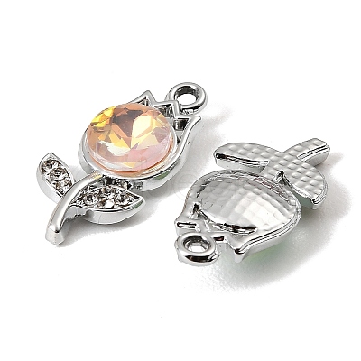 UV Plating Alloy Glass Pendants FIND-K032-08P-1