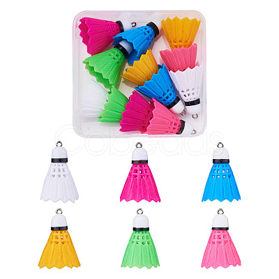 12Pcs 6 Colors Plastic Pendant FIND-TA0001-60-1