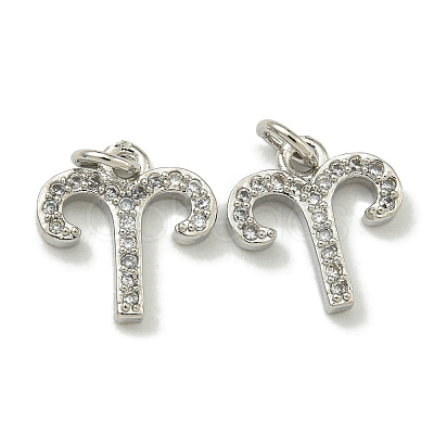 Rack Plating Brass Micro Pave Cubic Zirconia Pendants KK-K386-02G-P-1