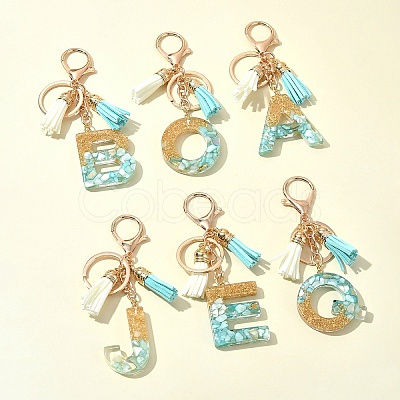 Transparent Epoxy Resin Pendant Keychains KEYC-FS00022-06-1