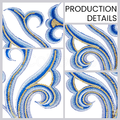 2Pcs Cloud Clothing Computerized Embroidery Cloth Iron on/Sew on Patches DIY-GF0012-97D-1
