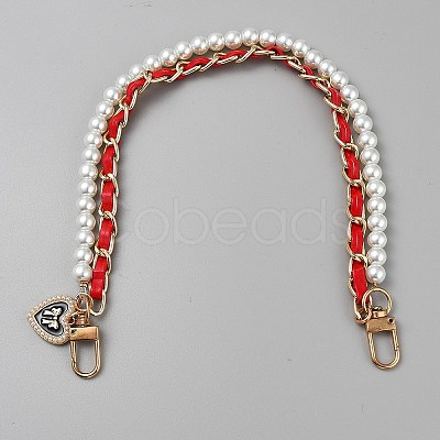 PU Leather & Plastic Pearl Phone Hand Strap Chains AJEW-WH20048-12B-1
