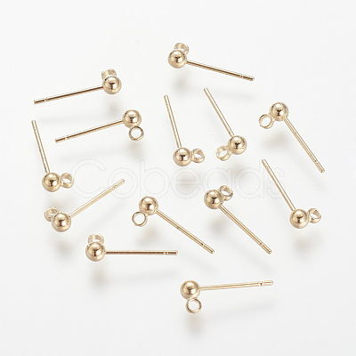 Brass Stud Earring Findings KK-T014-66G-1