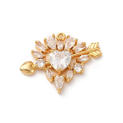 Brass Micro Pave Cubic Zirconia Pendants KK-F898-03G-1