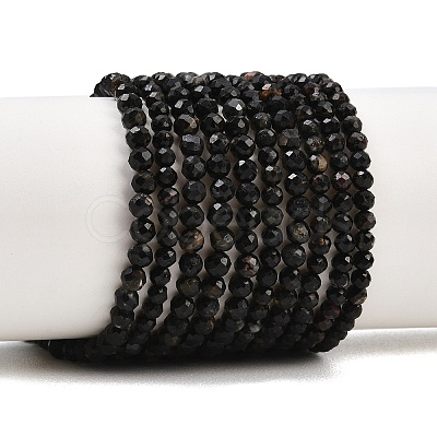 Natural Black Tourmaline Beads Strands X-G-D320-A04-3mm-02-1