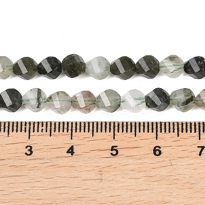 Natural Green Rutilated Quartz Beads Strands G-P611-C23-01-1