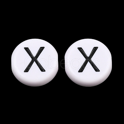 Opaque White Acrylic European Beads AC-CBA3BDD-01X-1