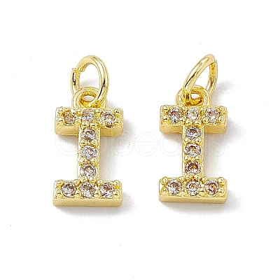 Real 18K Gold Plated Brass Micro Pave Clear Cubic Zirconia Charms KK-E068-VB452-I-1