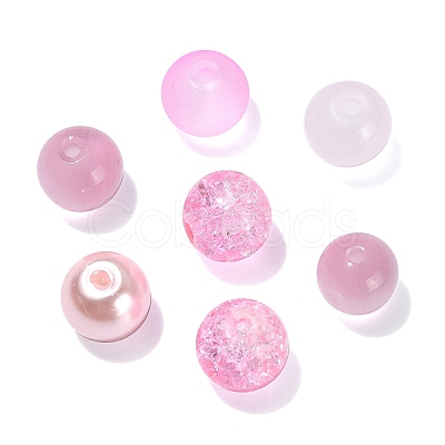 100Pcs Transparent Frosted Glass Beads Strands GLAA-CJ0002-07-1