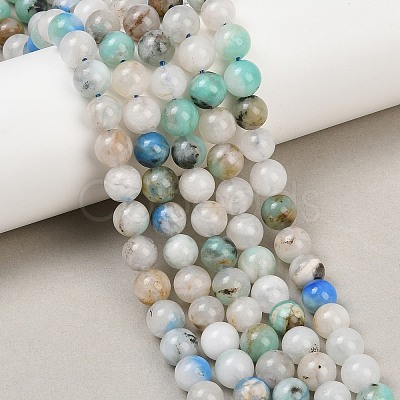 Natural Azurite Beads Strands G-L647-A01-8mm-1