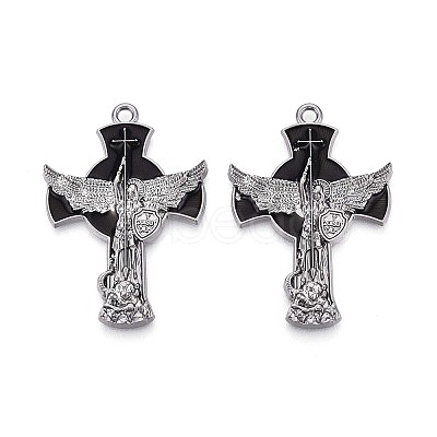 Alloy Black Enamel Pendants PALLOY-T094-09B-1