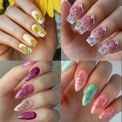 Stainless Steel DIY Nail Art Templates MRMJ-WH0092-087-1