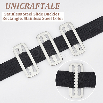 8Pcs Belt 316 Stainless Steel Slide Buckles STAS-UN0051-32-1