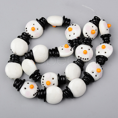 Handmade Lampwork Beads Strands LAMP-N021-018-1