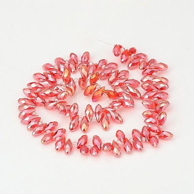 Electroplate Glass Beads Strands X-EGLA-J068-AB02-1