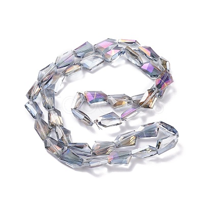 Half Rainbow Plated Glass Bead Strands EGLA-E034-HR01-1