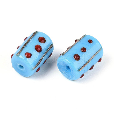 Handmade Gold Foil Glass Bumpy Beads LAMP-ZX003-12-04-1