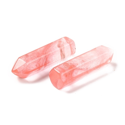 Watermelon Stone Glass Pointed Pendants G-D460-01R-1