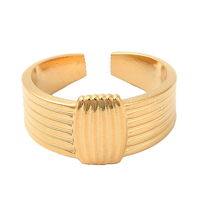 304 Stainless Steel Open Cuff Rings for Women STAS-D085-27G-1