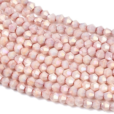 Electroplate Bicone Glass Beads Strands GL-T021-2.5x3mm-16-20-1