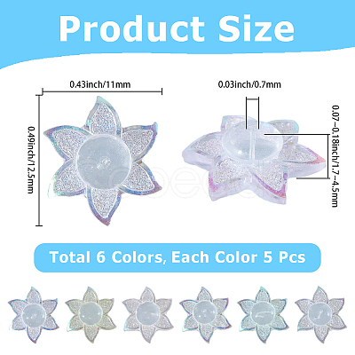 30Pcs 6 Colors Acrylic Ear Nuts FIND-SC0001-18-1