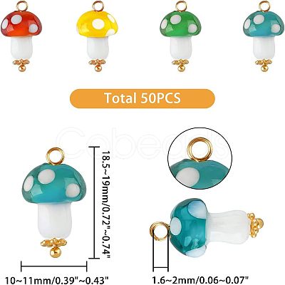 SUPERFINDINGS 50Pcs Handmade Lampwork Pendants FIND-FH0005-02-1