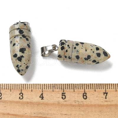 Natural Dalmatian Jasper Pointed Pendants G-B127-18P-07-1