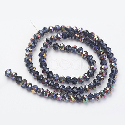 Electroplate Transparent Glass Beads Strands EGLA-A034-T4mm-R07-1