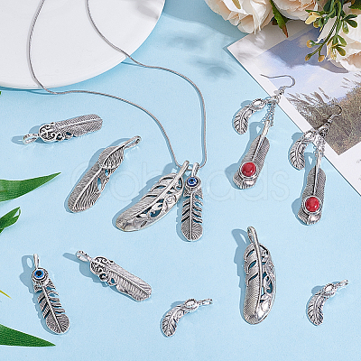 26Pcs 6 Styles Tibetan Styles Alloy Big Pendants BJEW-PH0029-17-1