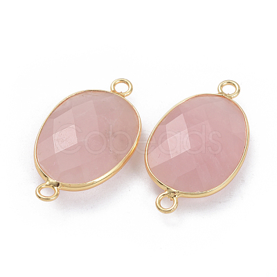 Natural Rose Quartz Links connectors G-L547-032C-1