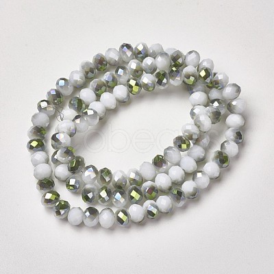 Electroplate Opaque Glass Beads Strands EGLA-A034-P4mm-S18-1