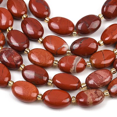 Natural Red Jasper Beads Strands G-H005-A18-02-1