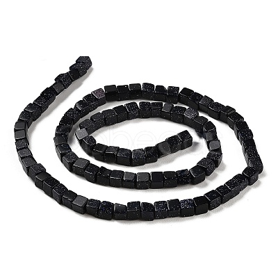 Synthetic Blue Goldstone Beads Strands G-G002-A07-1
