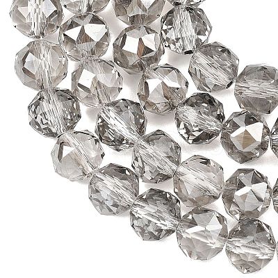 Electroplate Transparent Glass Beads Strands GLAA-H040-01D-1