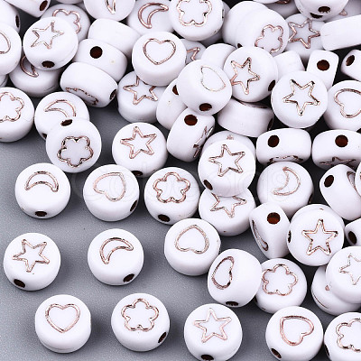 Opaque White Acrylic Beads MACR-T038-10-01RG-1