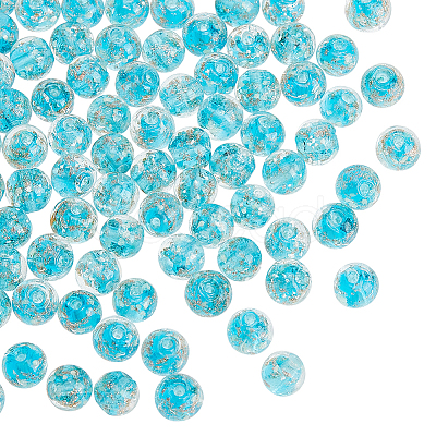 Luminous Handmade Gold Sand Lampwork Beads LAMP-NB0001-79A-1