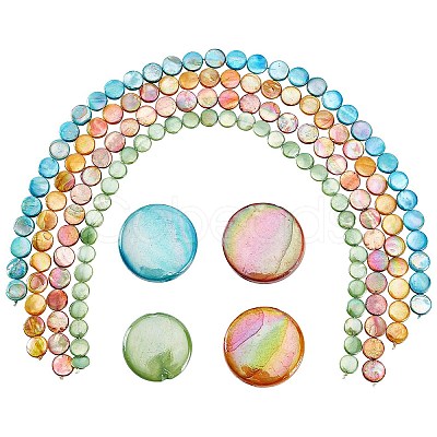 4 Strands 4 Colors Freshwater Shell Beads Strands SHEL-SC0001-13-1