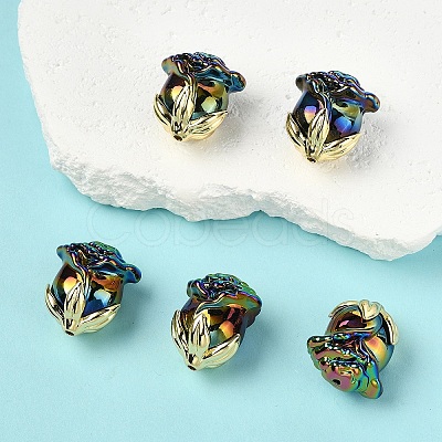5Pcs UV Plating Transparent Acrylic Beads MACR-YW0004-28E-1