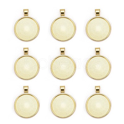 Tibetan Style Alloy Pendant Cabochon Settings TIBE-R295-055G-LF-1