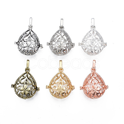 Rack Plating Brass Locket Pendants KK-N245-003-1