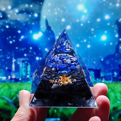 Orgonite Pyramid Resin Display Decorations TREE-PW0001-63B-1