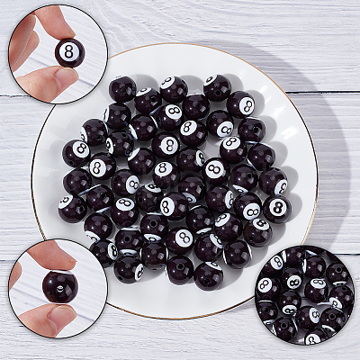 60pcs Opaque Acrylic Beads OACR-SP0001-12-1
