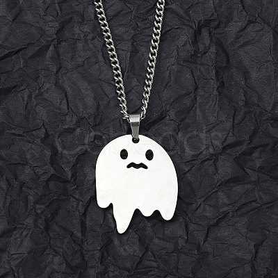 Non-Tarnish 201 Stainless Steel Pendant Necklaces for Man NJEW-Q336-02B-P-1