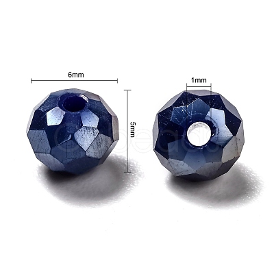 15 Colors Electroplate Glass Beads EGLA-JP0002-02E-6mm-1