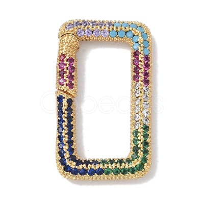 Rack Plating Brass Micro Pave Cubic Zirconia Sping Gate Rings KK-NH0002-16G-02-1