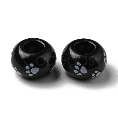 Printed Opaque Acrylic Beads SACR-D006-01B-1